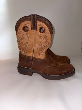 Boy's Durango Lil' Rebel Saddle Up Western Boots with Red Logo Heel Size 4.5